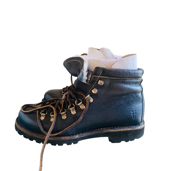 Frye Archie Shearling Lined Hiker Lace Up Boots - Picture 1 of 11